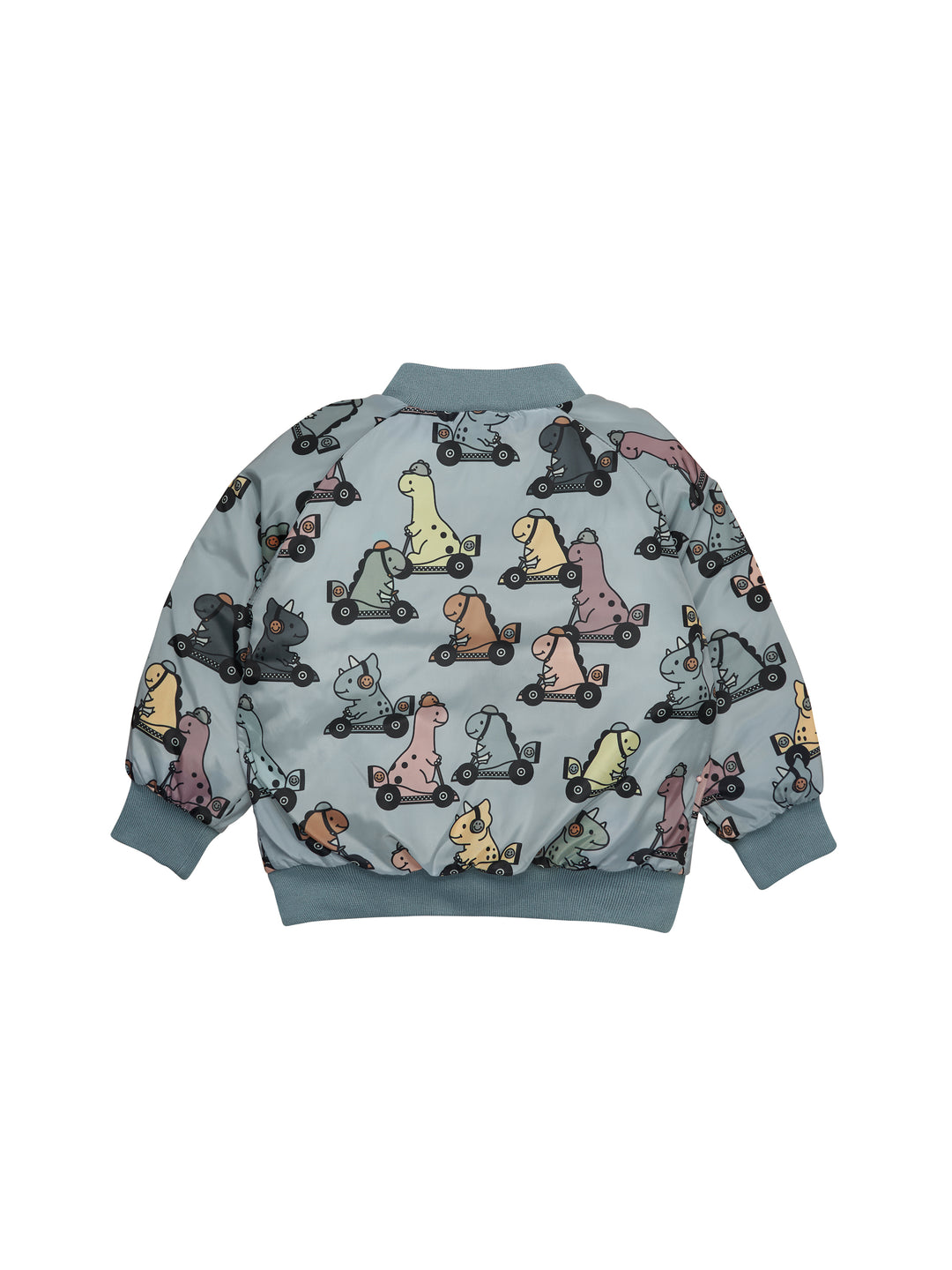 Huxbaby Dino Racer Reversible Bomber - Slate + Teal