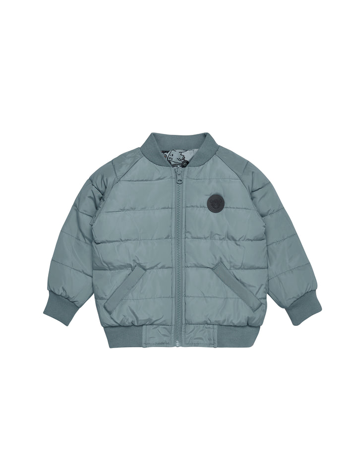 Huxbaby Dino Racer Reversible Bomber - Slate + Teal