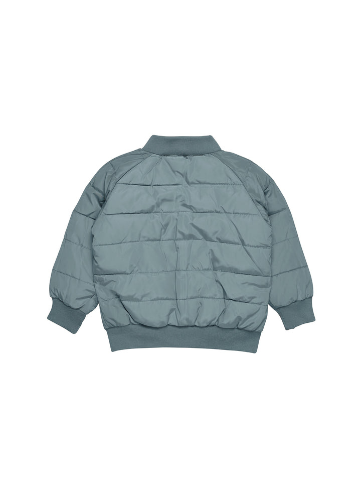 Huxbaby Dino Racer Reversible Bomber - Slate + Teal