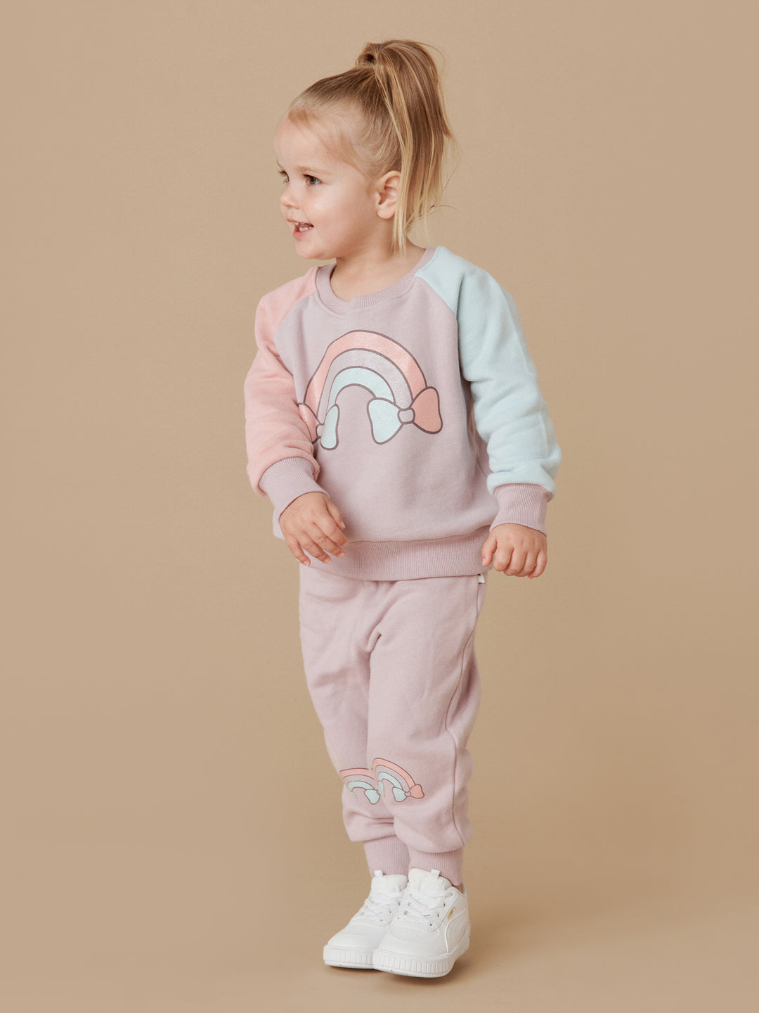 Huxbaby Rainbow Knee Retro Trackies - Lavender