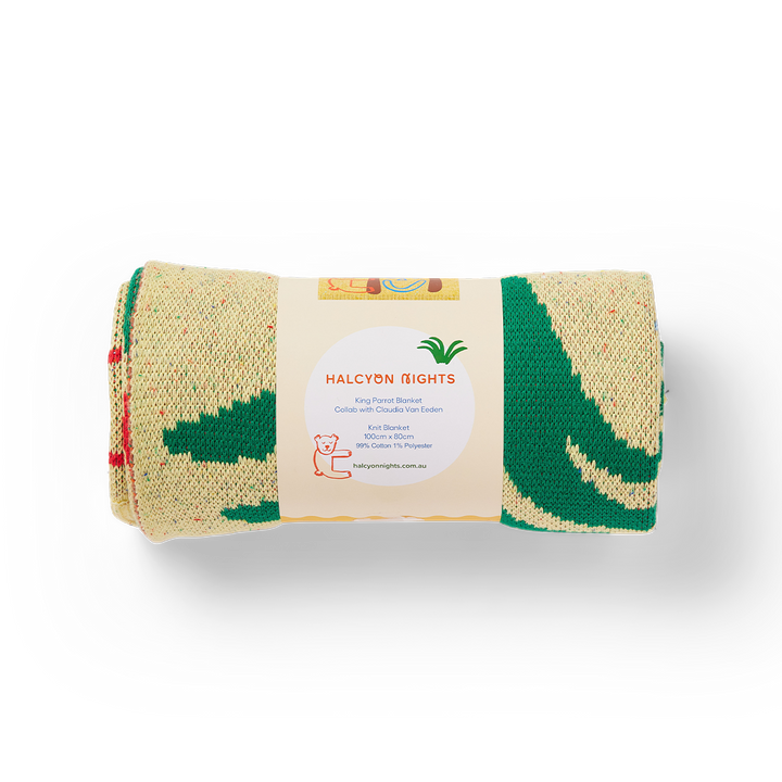 Halcyon Nights Cotton Knit Blanket - King Parrot