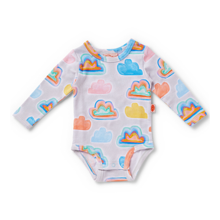 Halcyon Nights Long Sleeve Bodysuit - Cloudy Day