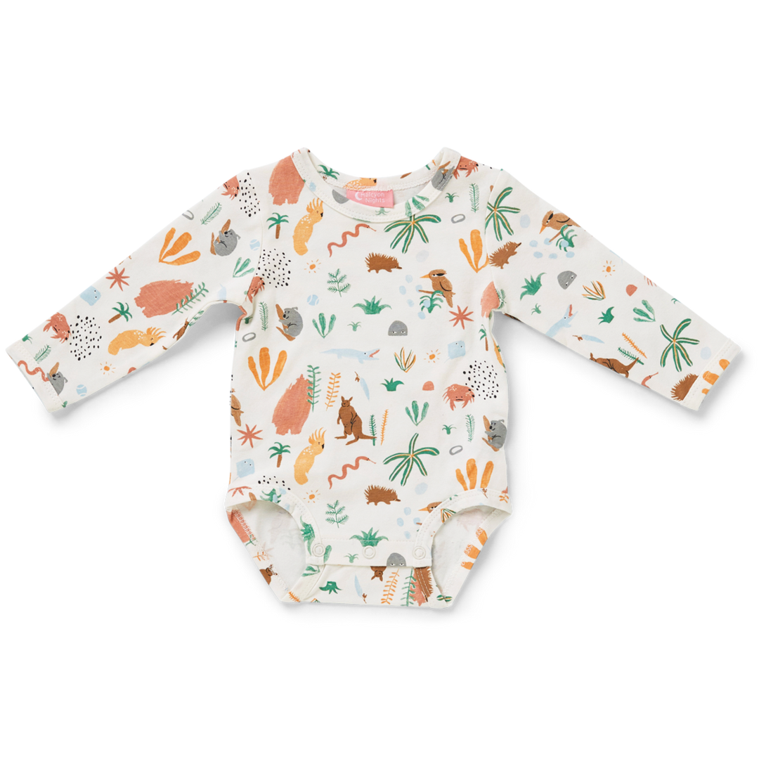 Halcyon Nights Long Sleeve Bodysuit - Outback Dreamers