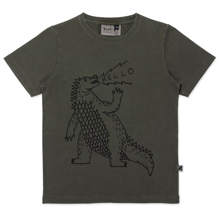 Minti Friendly Godzilla Tee - Olive Wash