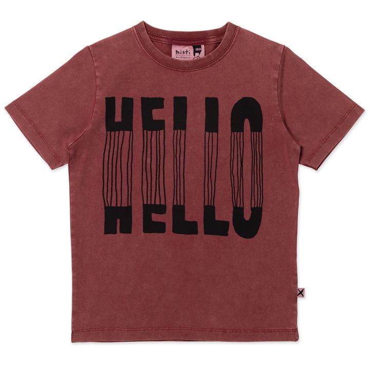 Minti Slinky Hello Tee - Burnt Red Wash