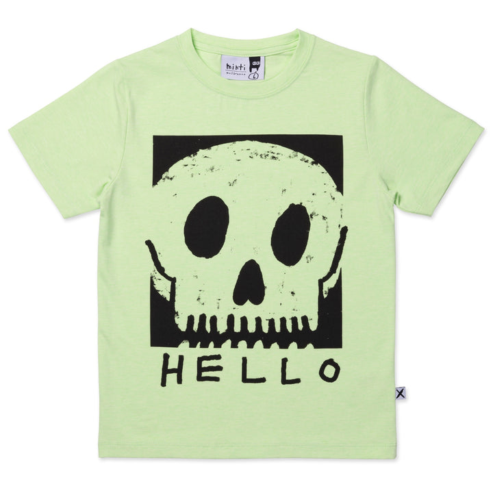 Minti Square Skull Tee - Lime