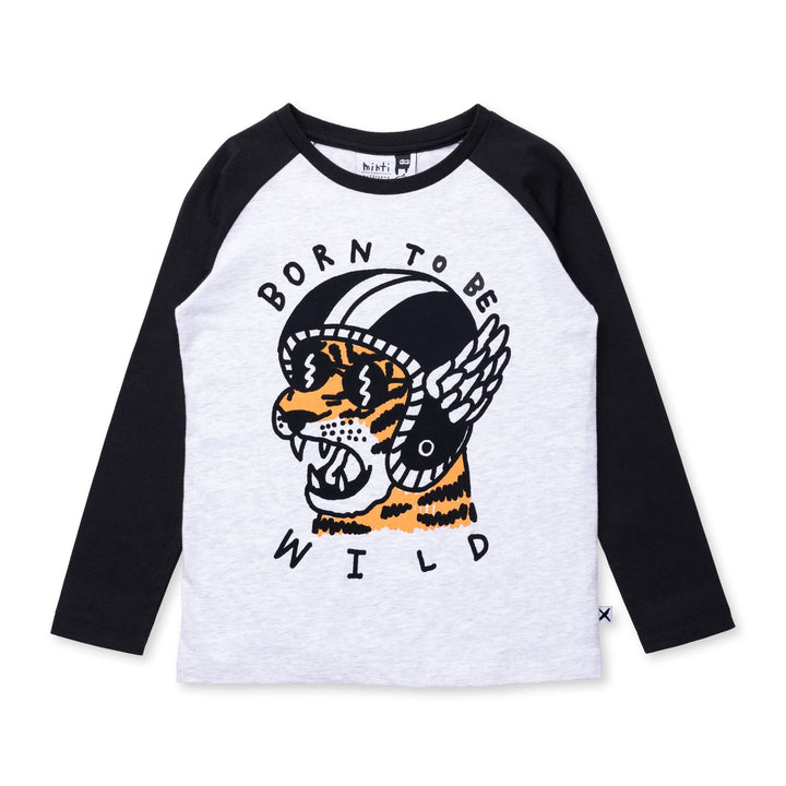 Minti Born To Be Wild Tee - White Marle/Black