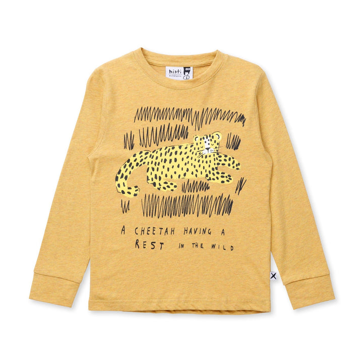 Minti Relaxing Cheetah Tee - Mustard Marle