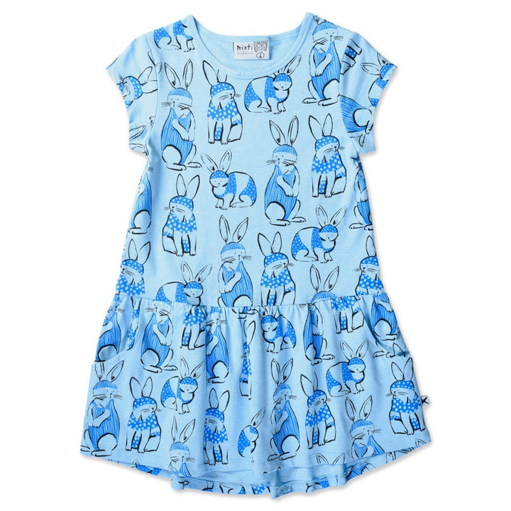 Minti Poolside Bunnies Dress - Aqua Marle