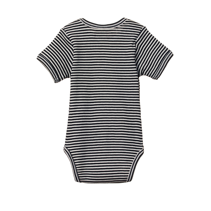 Nature Baby Short Sleeve Bodysuit - Navy Stripe