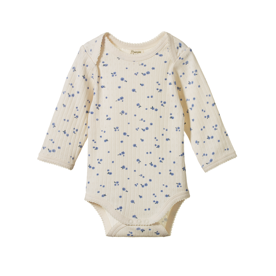 Nature Baby Long Sleeve Bodysuit Pointelle - Daisy Print