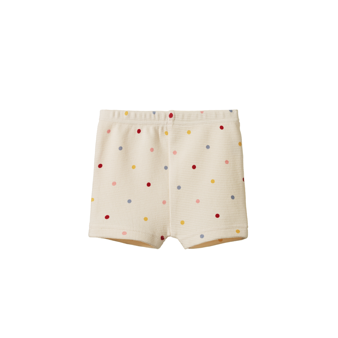Nature Baby Selby Waffle Shorts - Polka Dot Dusky Print