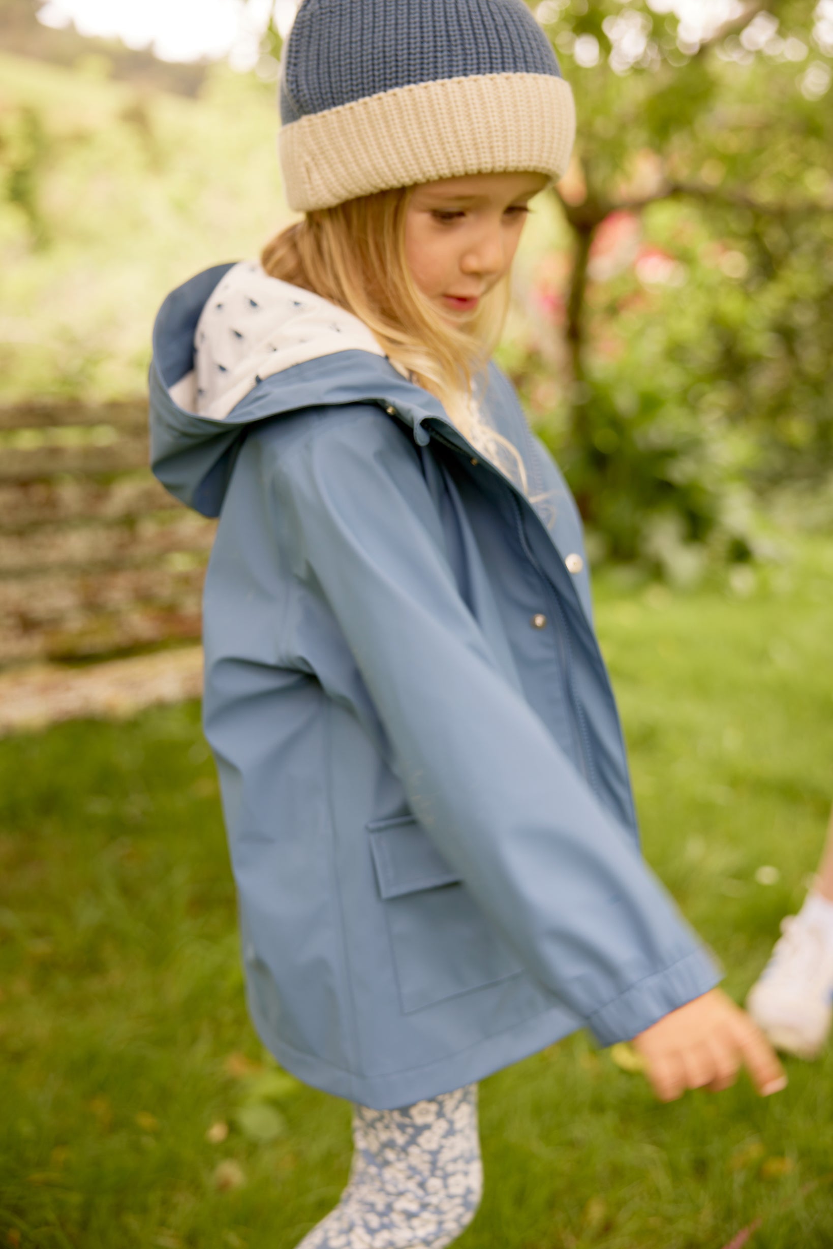 Nature Baby Raincoat Sky Blue Daisy and Hen