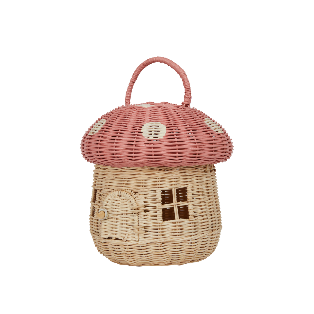 Olli Ella Rattan Mushroom Basket - Musk