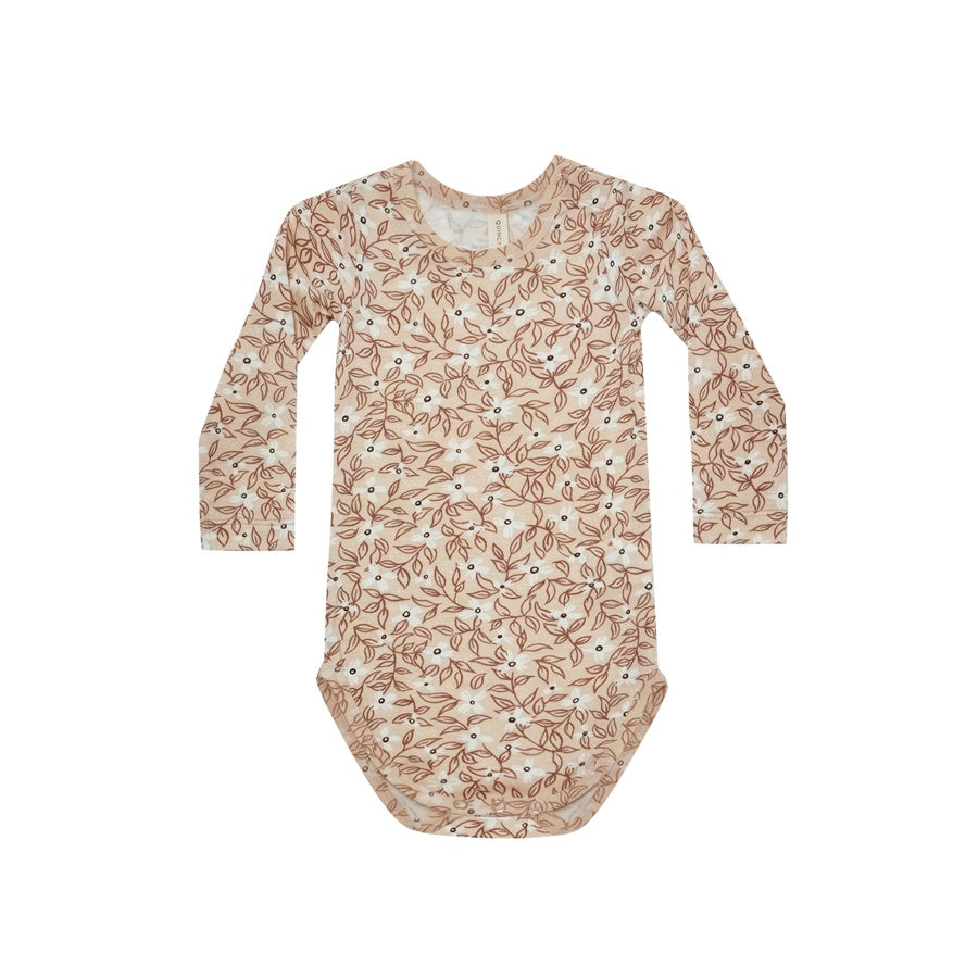 Quincy Mae Bamboo Long Sleeve Bodysuit - Blossom