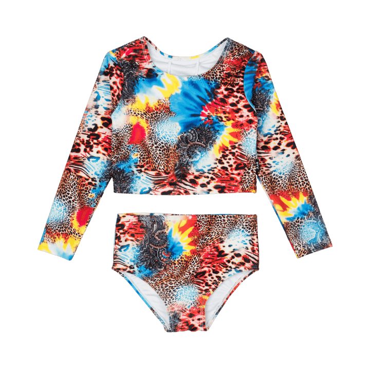 Rock Your Baby Abstract Leopard Rashie Set With Lining