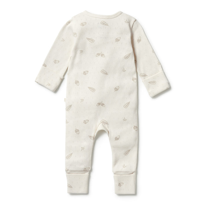 Wilson and Frenchy Organic Pointelle Zipsuit with Feet - Little Acorn