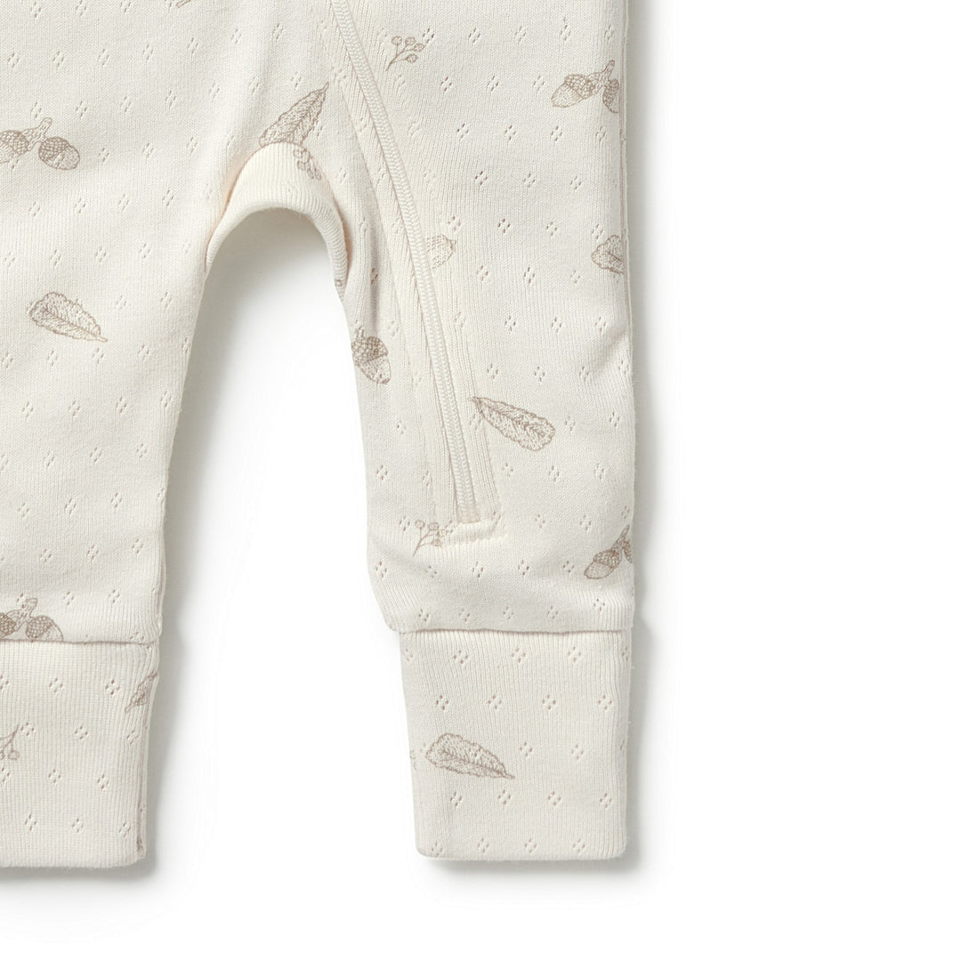 Wilson and Frenchy Organic Pointelle Zipsuit with Feet - Little Acorn