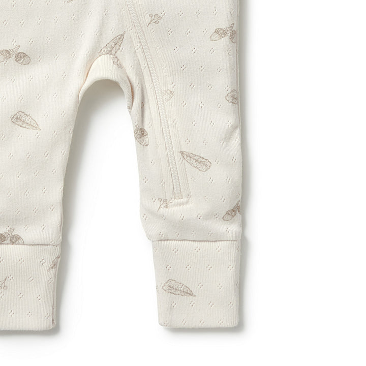 Wilson and Frenchy Organic Pointelle Zipsuit with Feet - Little Acorn