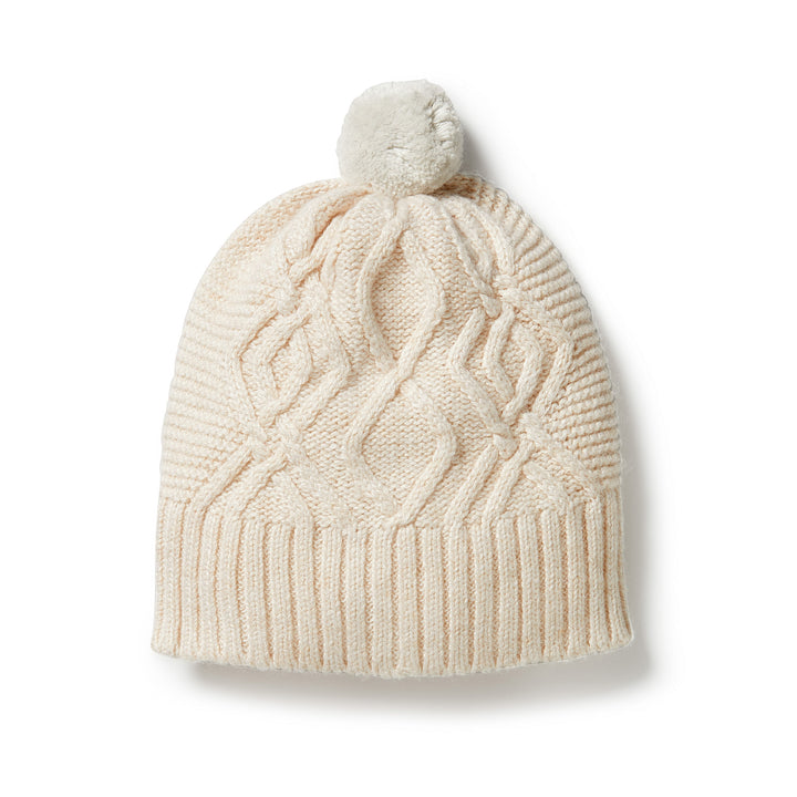 Wilson and Frenchy Knitted Cable Hat - Sand Melange