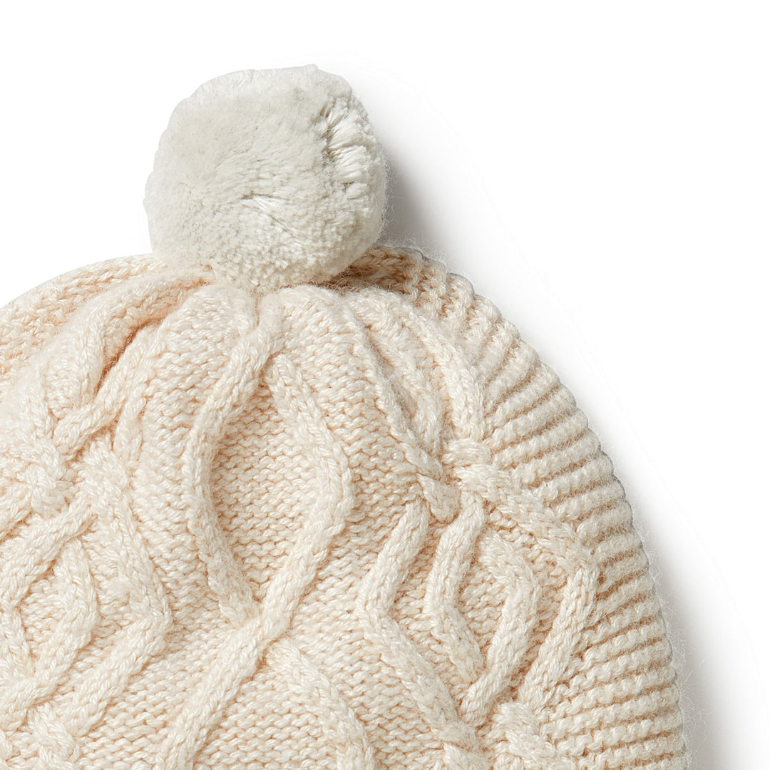 Wilson and Frenchy Knitted Cable Hat - Sand Melange