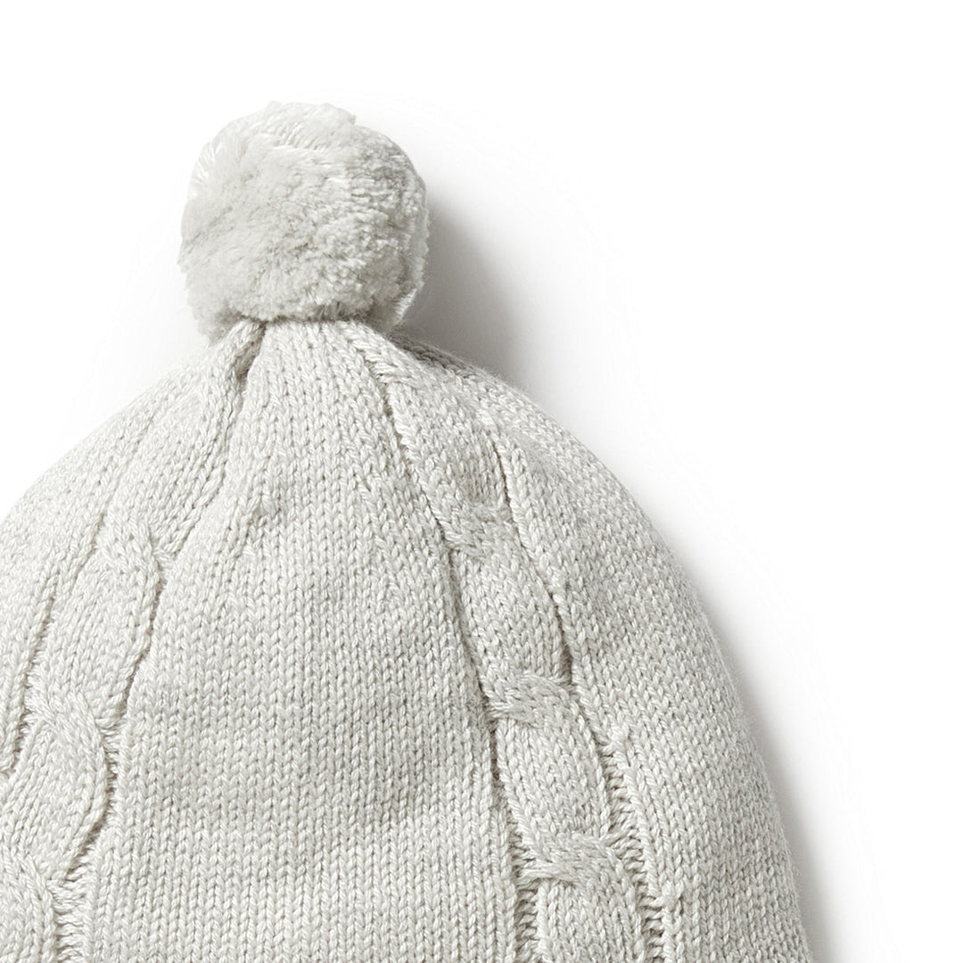 Wilson and Frenchy Knitted Mini Cable Bonnet - Grey Melange