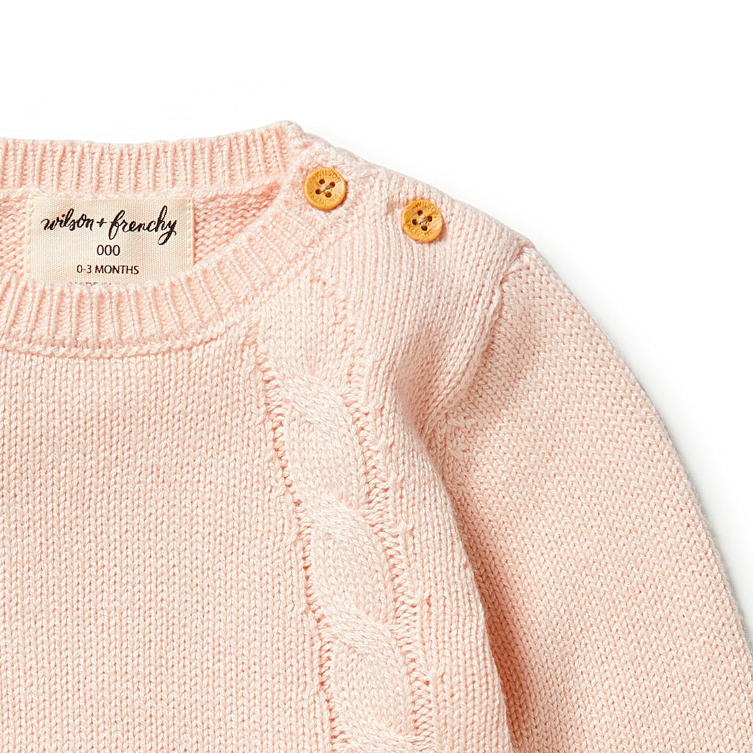 Wilson and Frenchy Knitted Mini Cable Jumper - Blush