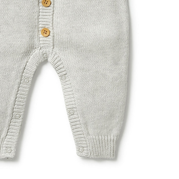 Wilson and Frenchy Knitted Button Growsuit - Grey Melange