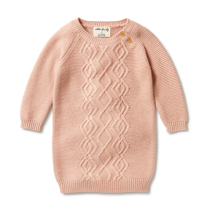 Wilson and Frenchy Knitted Cable Dress - Rose