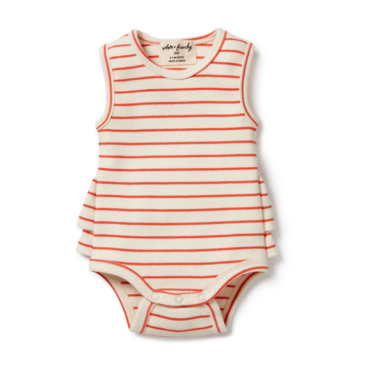 Wilson and Frenchy Petit Rouge Organic Ruffle Bodysuit