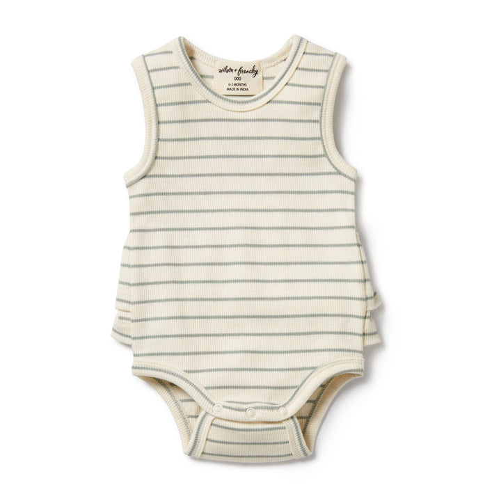 Wilson and Frenchy Petit Sage Organic Ruffle Bodysuit