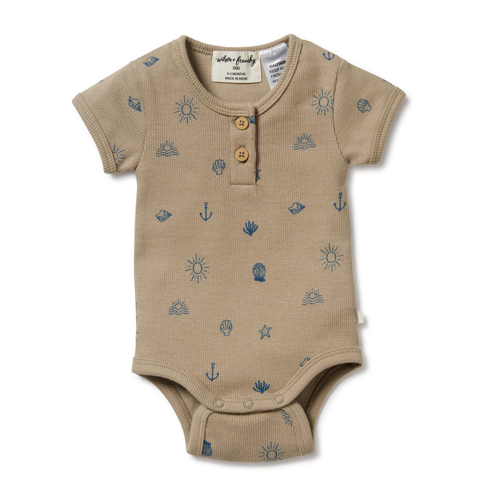 Wilson and Frenchy Summer Days Organic Henley Bodysuit