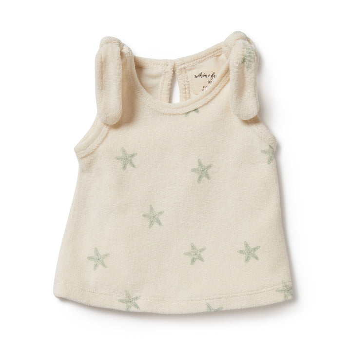 Wilson and Frenchy Tiny Starfish Organic Terry Tie Singlet