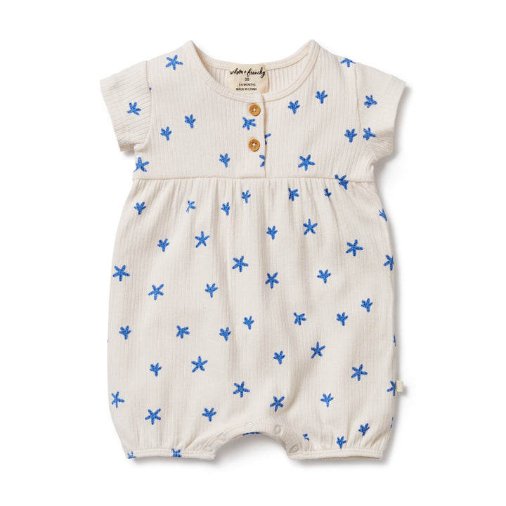 Wilson and Frenchy Little Starfish Organic Rib Playsuit