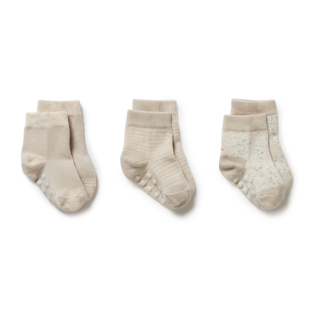 Wilson and Frenchy 3 Pack Baby Socks - Clay