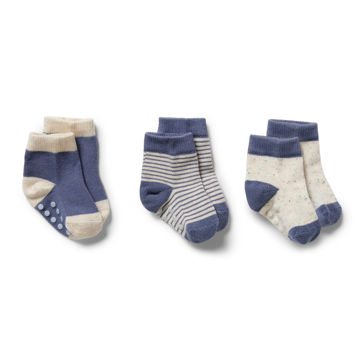 Wilson and Frenchy 3 Pack Baby Socks - Rain Drop