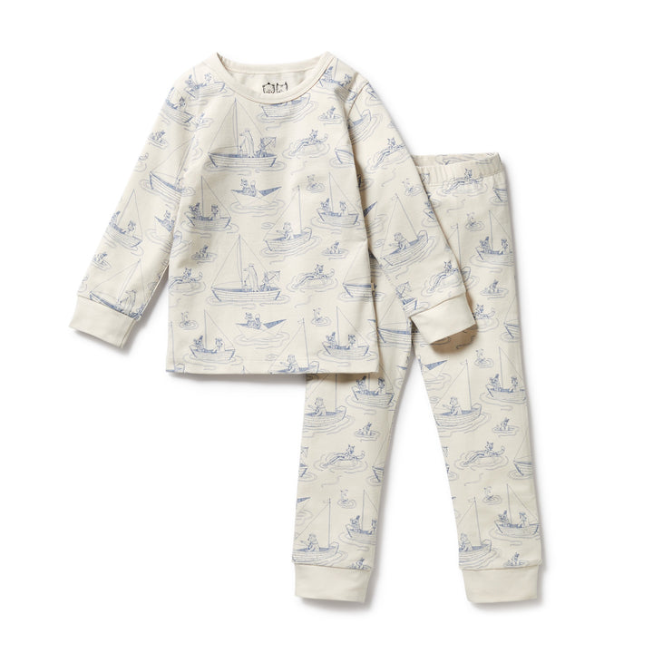 Wilson and Frenchy Organic Long Sleeved Pyjamas - Sail Away