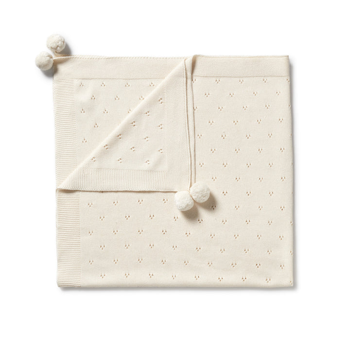 Wilson and Frenchy Knitted Pointelle Blanket - Ecru